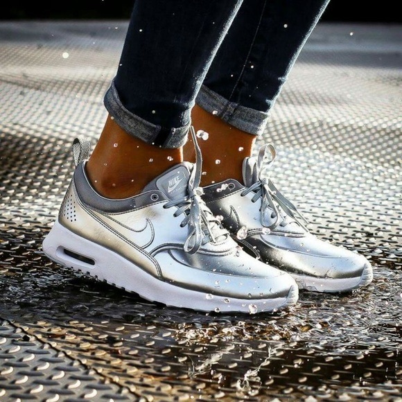 Nike Shoes - Nike air max Thea metallic silver sneakers 8